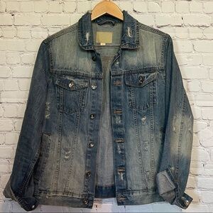Cotton On Distressed Jean Jacket Mens size Small